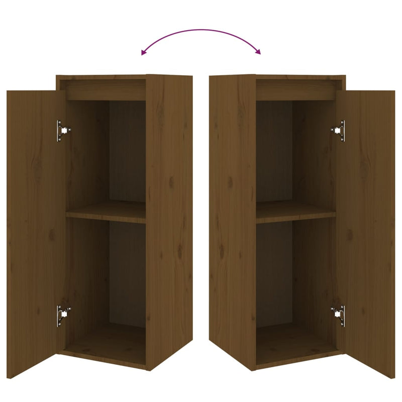 vidaXL Wall Cabinets 2 pcs Honey Brown 30x30x80 cm Solid Wood Pine