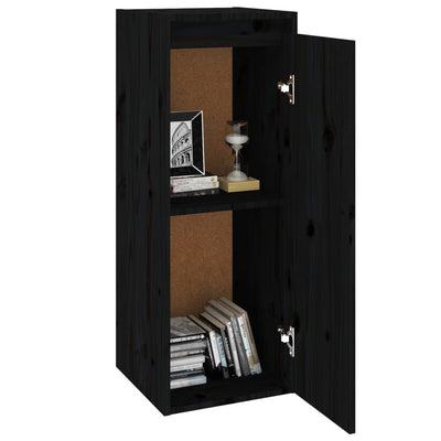 vidaXL Wall Cabinets 2 pcs Black 30x30x80 cm Solid Wood Pine
