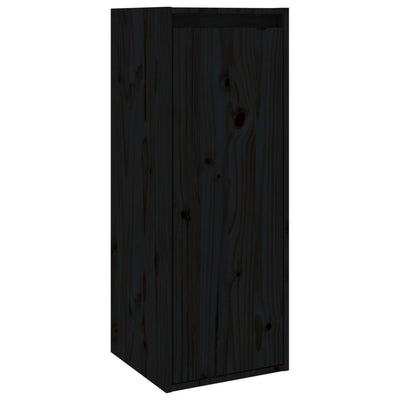 vidaXL Wall Cabinets 2 pcs Black 30x30x80 cm Solid Wood Pine