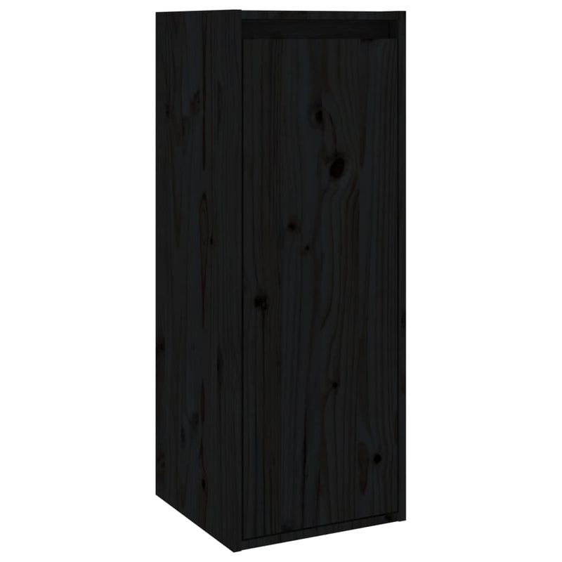 vidaXL Wall Cabinets 2 pcs Black 30x30x80 cm Solid Wood Pine