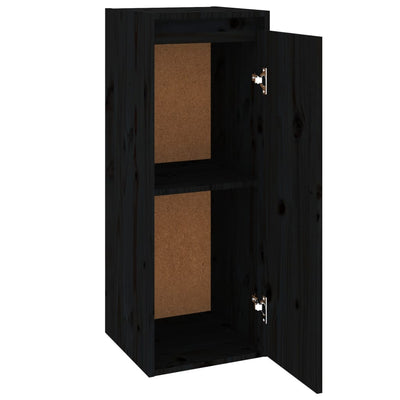 vidaXL Wall Cabinets 2 pcs Black 30x30x80 cm Solid Wood Pine
