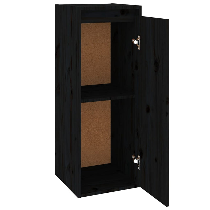 vidaXL Wall Cabinets 2 pcs Black 30x30x80 cm Solid Wood Pine