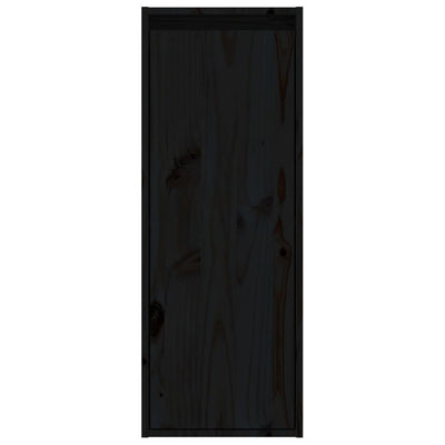 vidaXL Wall Cabinets 2 pcs Black 30x30x80 cm Solid Wood Pine