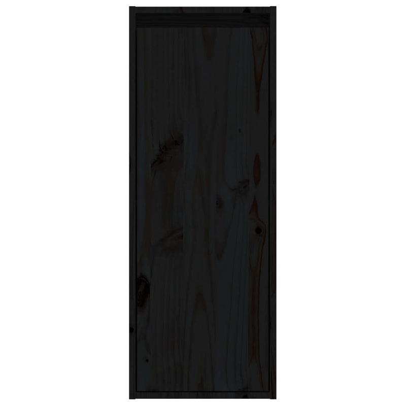 vidaXL Wall Cabinets 2 pcs Black 30x30x80 cm Solid Wood Pine