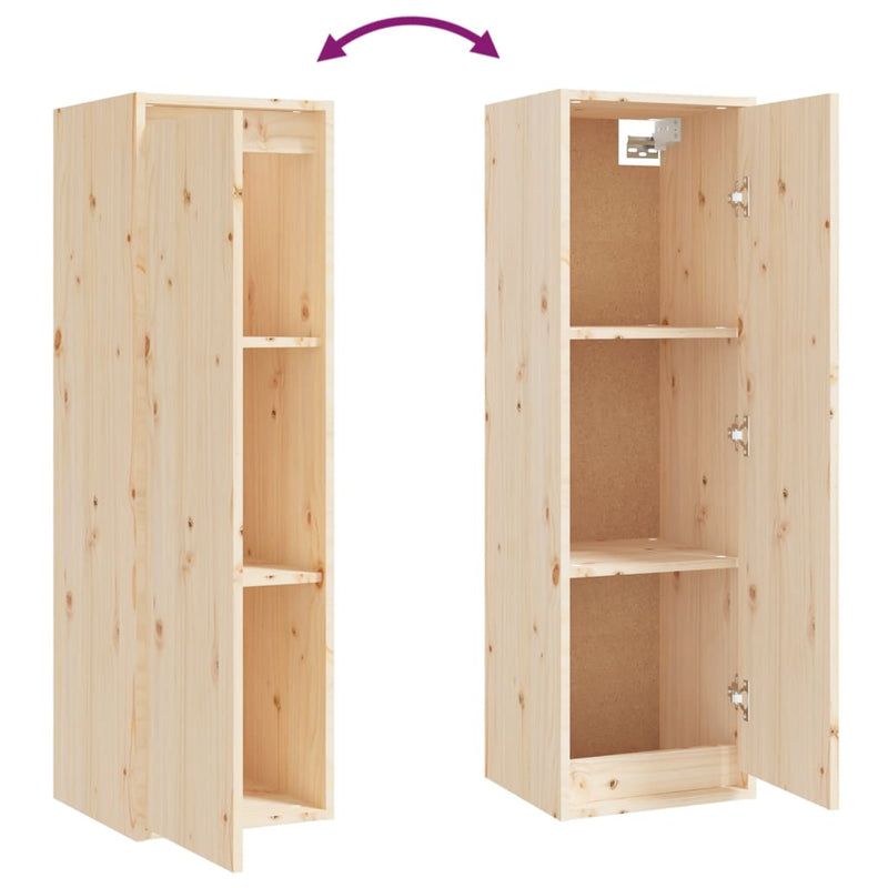 vidaXL Wall Cabinets 2 pcs Black 30x30x100 cm Solid Wood Pine