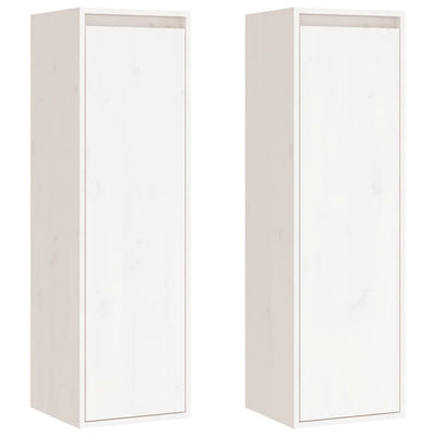 vidaXL Wall Cabinets 2 pcs Black 30x30x100 cm Solid Wood Pine