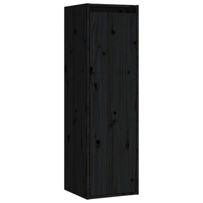 vidaXL Wall Cabinets 2 pcs Black 30x30x100 cm Solid Wood Pine