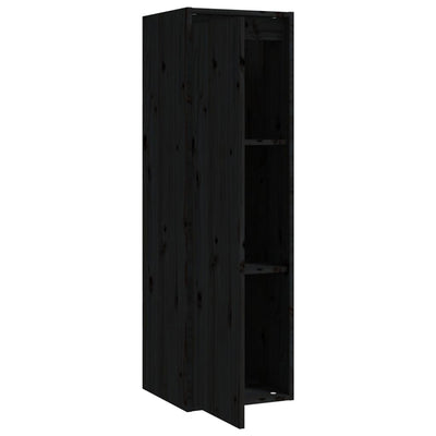 vidaXL Wall Cabinets 2 pcs Black 30x30x100 cm Solid Wood Pine