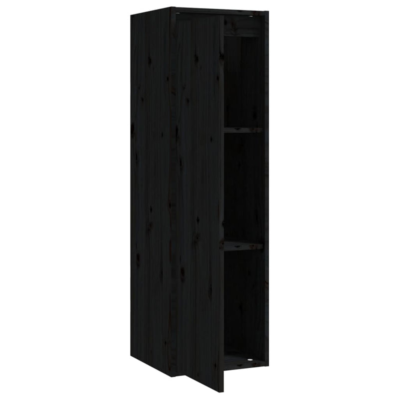 vidaXL Wall Cabinets 2 pcs Black 30x30x100 cm Solid Wood Pine