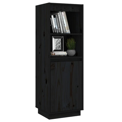 vidaXL Highboard Black 37x34x110 cm Solid Wood Pine