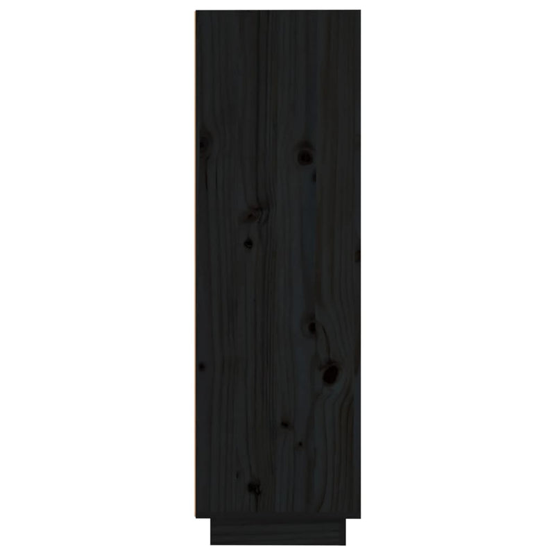 vidaXL Highboard Black 37x34x110 cm Solid Wood Pine