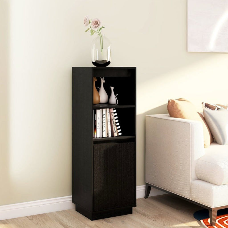 vidaXL Highboard Black 37x34x110 cm Solid Wood Pine