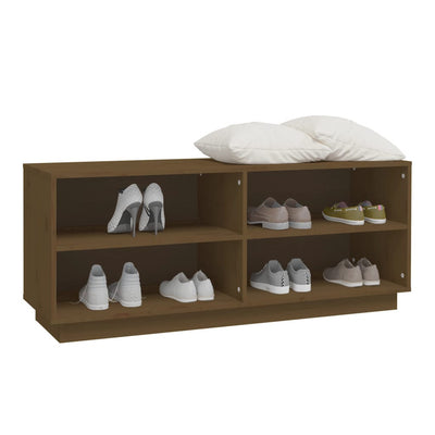 vidaXL Shoe Cabinet Black 110x34x45 cm Solid Wood Pine