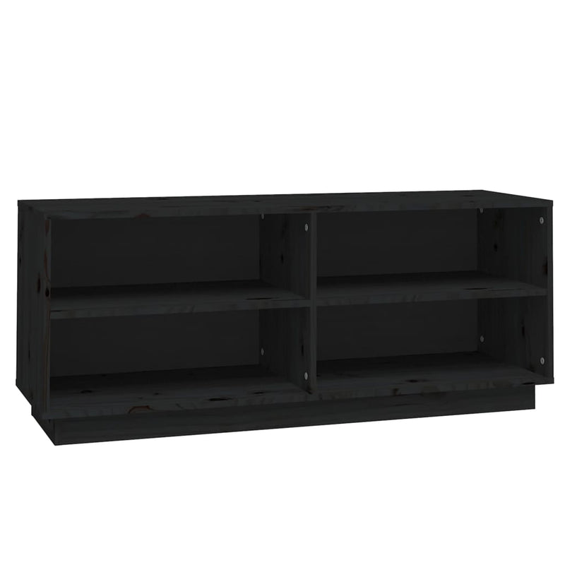 vidaXL Shoe Cabinet Black 110x34x45 cm Solid Wood Pine
