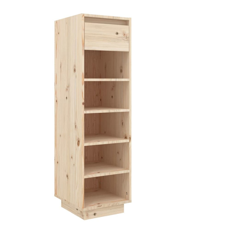 vidaXL Shoe Cabinet Black 30x34x105 cm Solid Wood Pine