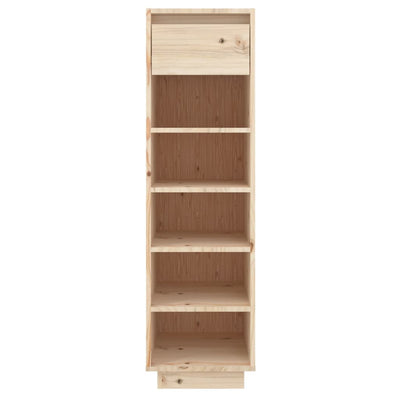 vidaXL Shoe Cabinet Black 30x34x105 cm Solid Wood Pine