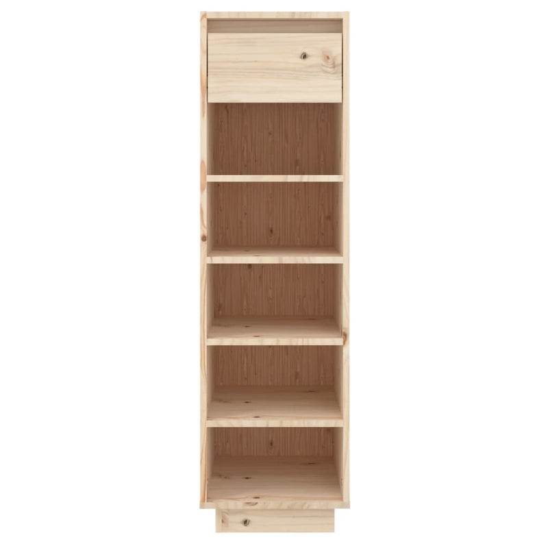 vidaXL Shoe Cabinet Black 30x34x105 cm Solid Wood Pine