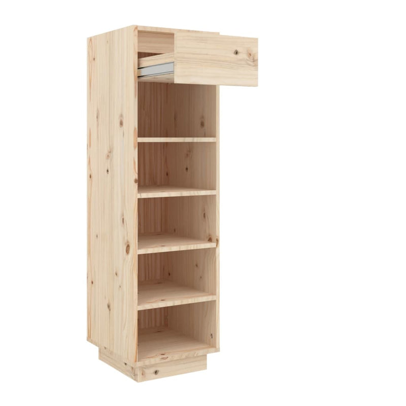 vidaXL Shoe Cabinet Black 30x34x105 cm Solid Wood Pine