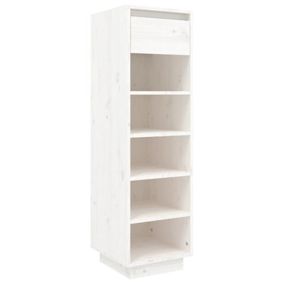 vidaXL Shoe Cabinet Black 30x34x105 cm Solid Wood Pine