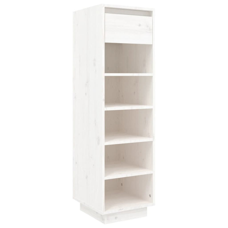 vidaXL Shoe Cabinet Black 30x34x105 cm Solid Wood Pine