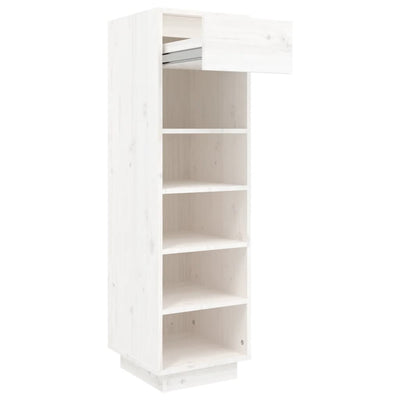 vidaXL Shoe Cabinet Black 30x34x105 cm Solid Wood Pine
