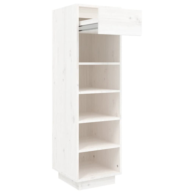 vidaXL Shoe Cabinet Black 30x34x105 cm Solid Wood Pine