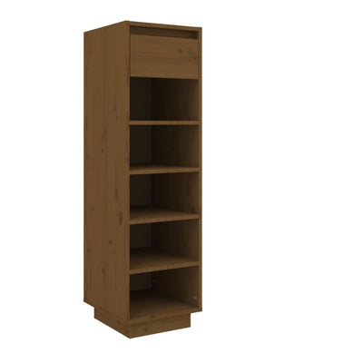 vidaXL Shoe Cabinet Black 30x34x105 cm Solid Wood Pine