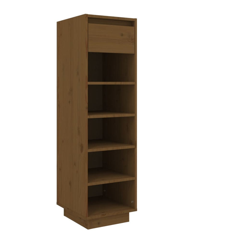 vidaXL Shoe Cabinet Black 30x34x105 cm Solid Wood Pine