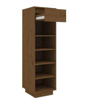 vidaXL Shoe Cabinet Black 30x34x105 cm Solid Wood Pine