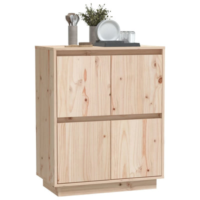 vidaXL Sideboard Black 60x34x75 cm Solid Wood Pine