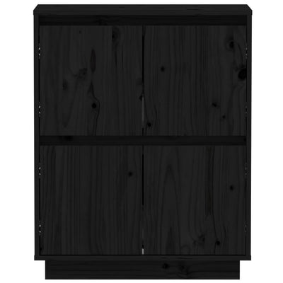 vidaXL Sideboard Black 60x34x75 cm Solid Wood Pine