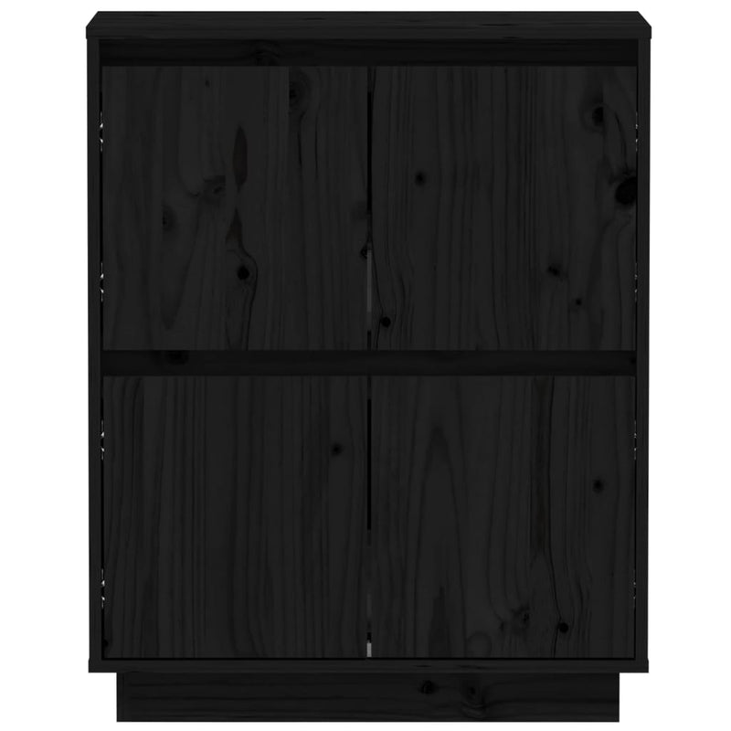 vidaXL Sideboard Black 60x34x75 cm Solid Wood Pine