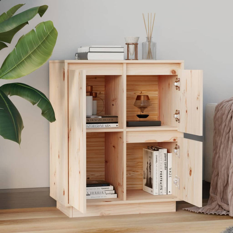 vidaXL Sideboard Black 60x34x75 cm Solid Wood Pine