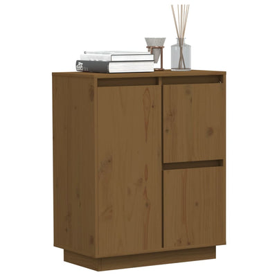vidaXL Sideboard Black 60x34x75 cm Solid Wood Pine