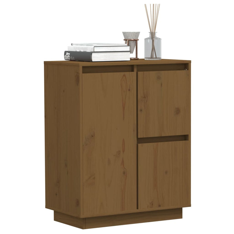 vidaXL Sideboard Black 60x34x75 cm Solid Wood Pine