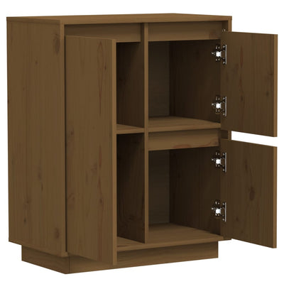 vidaXL Sideboard Black 60x34x75 cm Solid Wood Pine