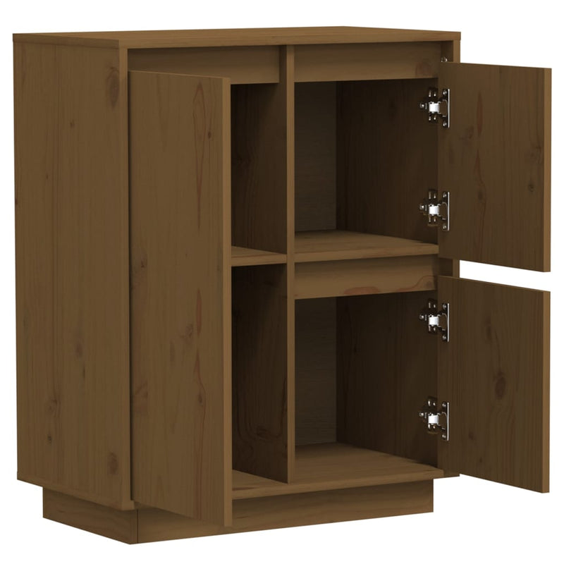 vidaXL Sideboard Black 60x34x75 cm Solid Wood Pine