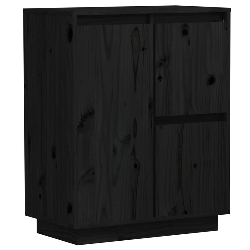 vidaXL Sideboard Black 60x34x75 cm Solid Wood Pine