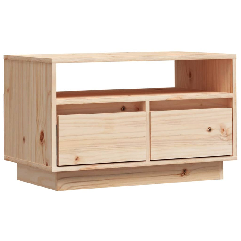 vidaXL TV Cabinet Black 60x35x37 cm Solid Wood Pine