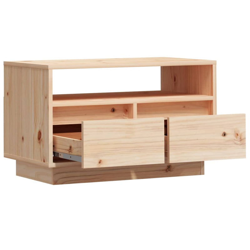 vidaXL TV Cabinet Black 60x35x37 cm Solid Wood Pine