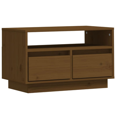 vidaXL TV Cabinet Black 60x35x37 cm Solid Wood Pine