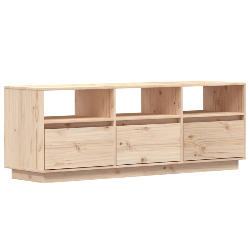 vidaXL TV Cabinet White 140x37x50 cm Solid Wood Pine