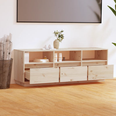 vidaXL TV Cabinet White 140x37x50 cm Solid Wood Pine