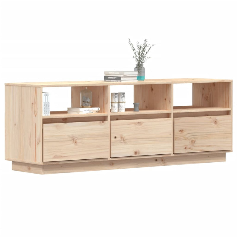 vidaXL TV Cabinet White 140x37x50 cm Solid Wood Pine