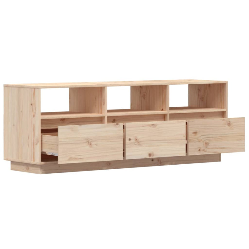 vidaXL TV Cabinet White 140x37x50 cm Solid Wood Pine