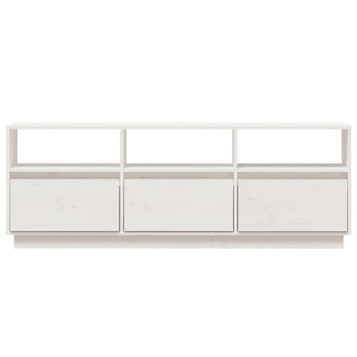 vidaXL TV Cabinet White 140x37x50 cm Solid Wood Pine