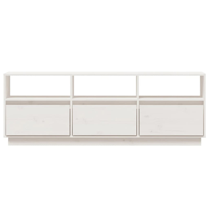 vidaXL TV Cabinet White 140x37x50 cm Solid Wood Pine