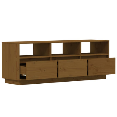 vidaXL TV Cabinet White 140x37x50 cm Solid Wood Pine