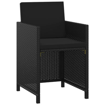 vidaXL 3 Piece Garden Dining Set with Cushions Poly Rattan Beige