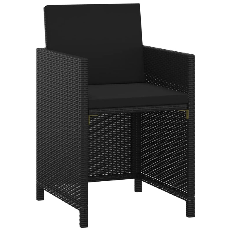 vidaXL 3 Piece Garden Dining Set with Cushions Poly Rattan Beige